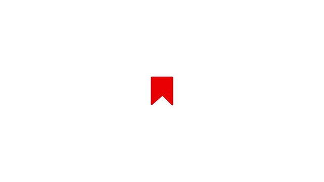 Bookmark Save Icon Animation for Mobile App and Web UI. Clean User Interface Motion Graphics in
