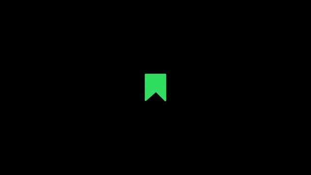 Bookmark Save Icon Animation for Mobile App and Web UI. Clean User Interface Motion Graphics in