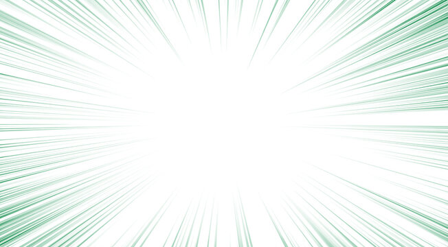 Dynamic Green Speed Line Explosion with Comic Motion Effect and Radial Energy Background