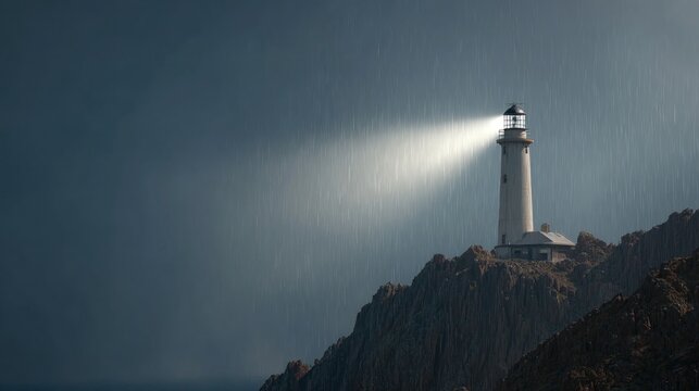 Lighthouse storm coast beacon sea