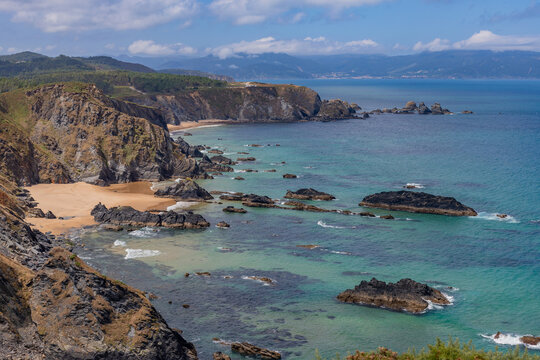 Rugged cliffs along the Atlantic coast