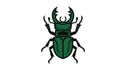 Obraz premium Green stag beetle insect graphic isolated white