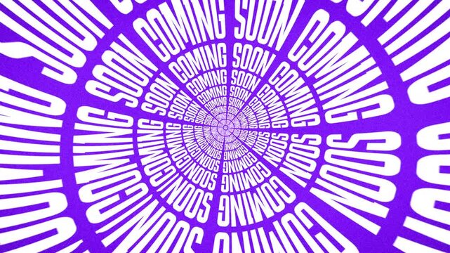 Abstract Purple Spiral Typography Pattern Background with Distorted Circular Text Design Creative abstract background featuring a dynamic spiral typography pattern in purple and white. The distorted c