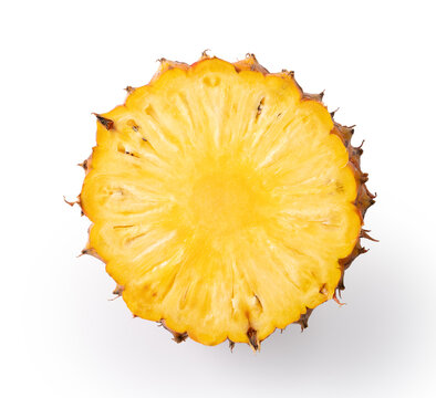 Fresh cut pineapple fruit isolated on white background with clipping path.