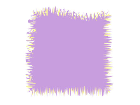 A square shaped patch of textured light purple fabric with frayed edges