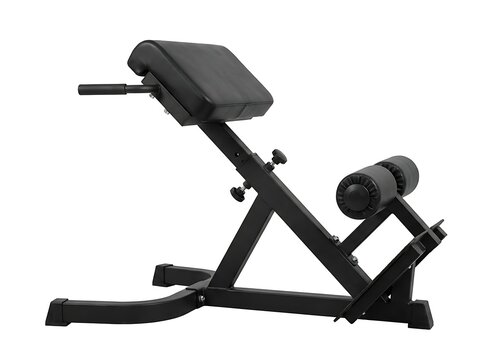 Adjustable hyperextension bench for back and core training isolated on white background