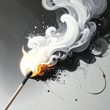 Spark of inspiration arising from chaotic smoky background 