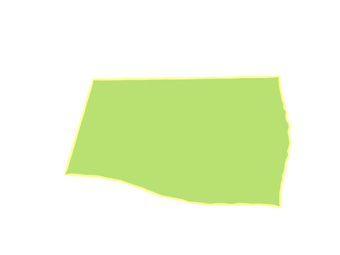 Light green irregular rectangular shape with a subtle yellow outlined border