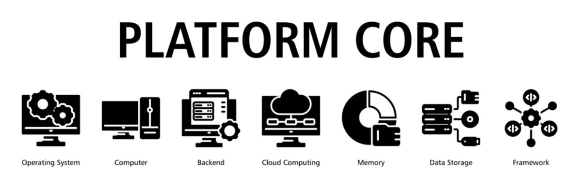 Platform Core Web Banner web banner icon vector illustration