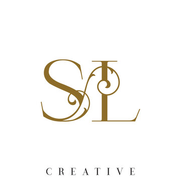 Premium Gold Double SL Initial Vector Logo for Bridal Brand with Ornamental Swirl