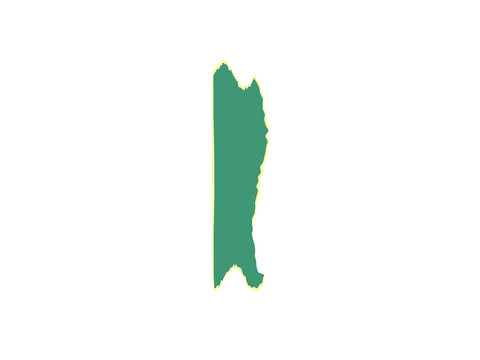 A detailed green map silhouette of the central american nation of belize