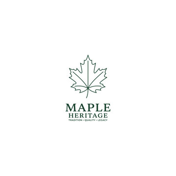 Minimalist Green Maple Leaf Heritage Logo Design