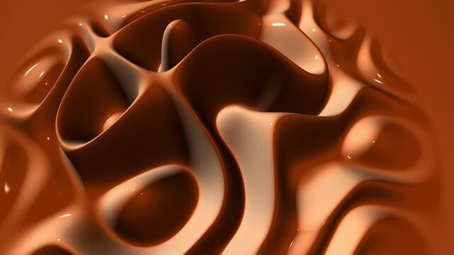 Molten milk chocolate slowly swirling background