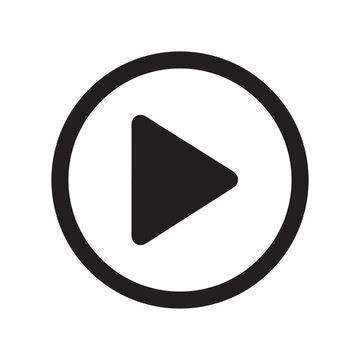 Play button icon on video player screen with controls