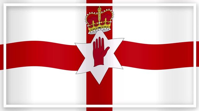 Waving Northern Ireland Ulster Banner Flag Animation Loop