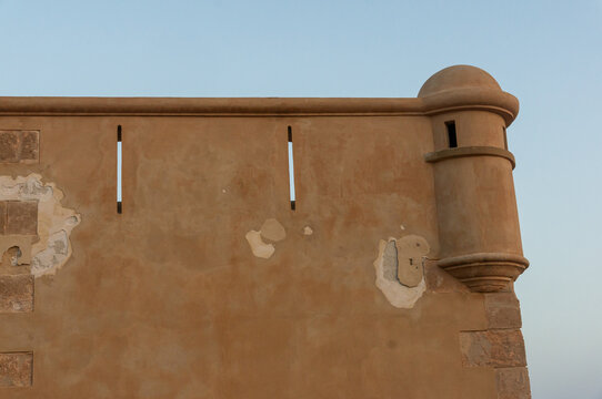 Sentry box of eighteenth century San Juan de los Terreros Castle in Almeria Spain.