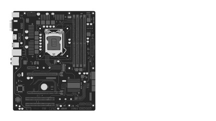 Fototapeta premium Computer motherboard component detailed circuit board digital technology