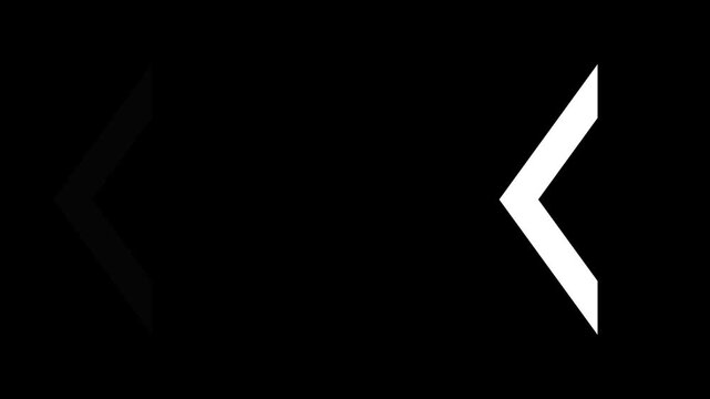 White arrow pointing Left. Arrow moving animation