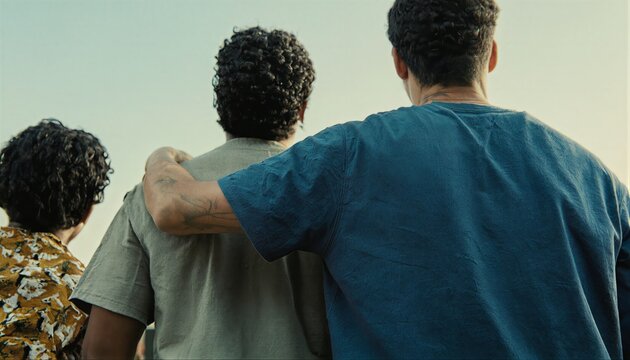 Three Friends Gazing into the Distance