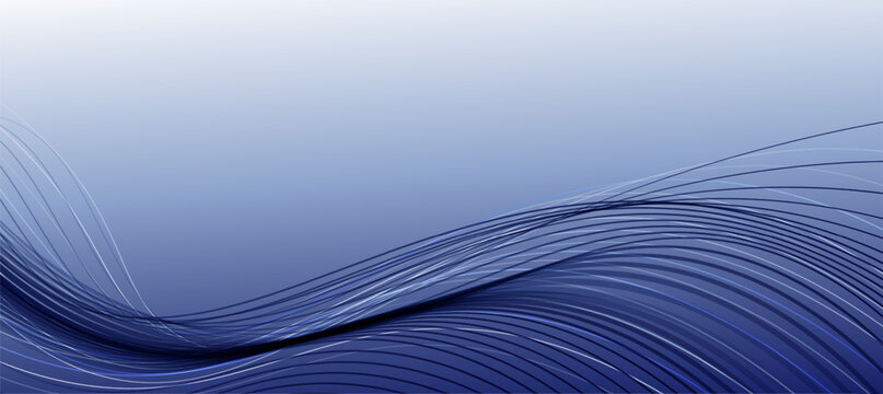 Abstract Blue Flowing Wave Lines Vector Background