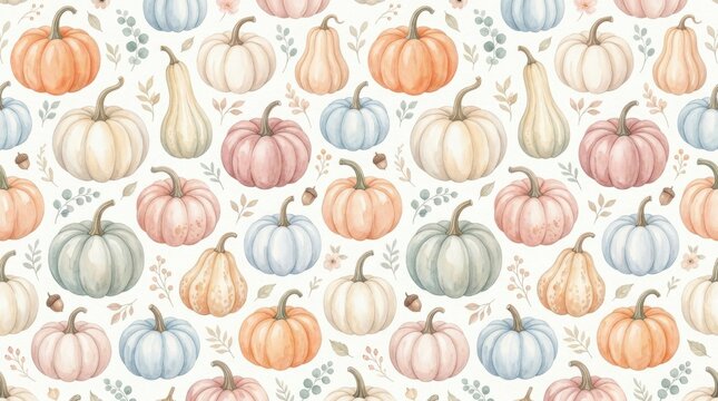 Halloween pumpkin pattern with various colors and designs