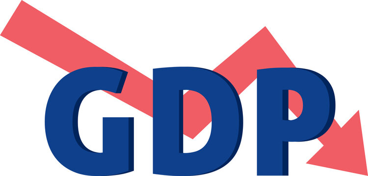 GDP, gross domestic product down economy crisis