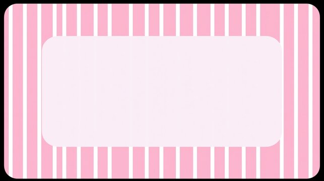 Pastel pink striped frame with rounded center space.