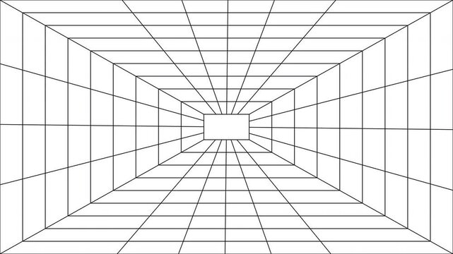 White Infinite 3D Grid Background Animation Loop