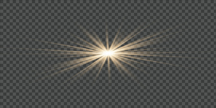 Golden Sun Lens Flare PNG Transparent Overlay with Bright Light Burst, Radiant Sunshine Glow, Optical Ray Effect, Shiny Star Flash, Abstract Sunbeam Background Design.