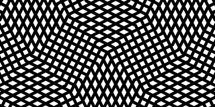 Optical pattern with abstract curved geometric grid lines.