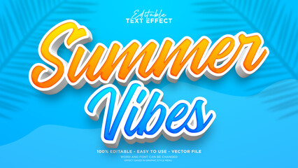 Obraz premium Editable summer text effect, summer vibes text style effect