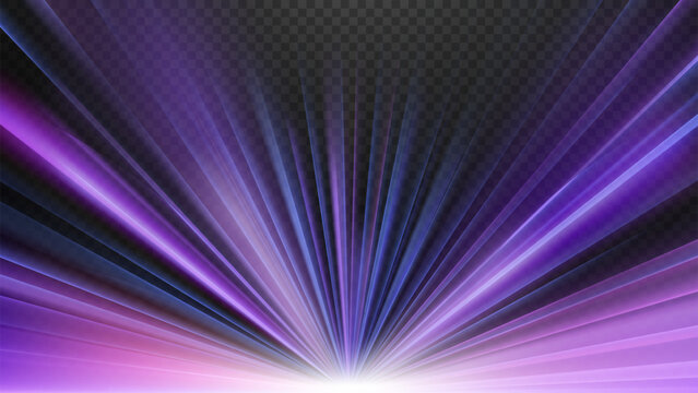 Abstract Purple Blue Light Rays Background, Vector Illustration