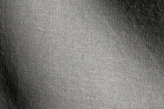 Dark Grey Canvas Fabric Texture Background with Woven Textile Pattern