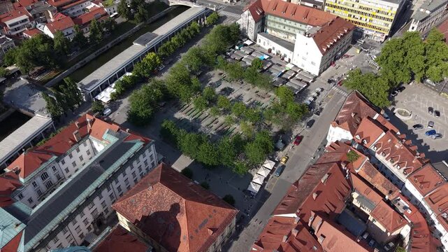 Aerial view of Central Market (Osrednja ljubljanska trznica), Slovenia