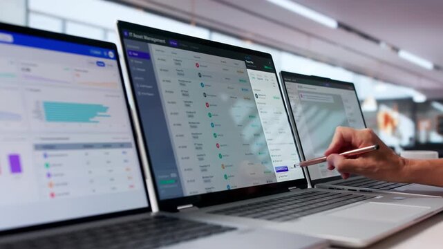 Mature Woman Reviews IT Asset Compliance And Security Status