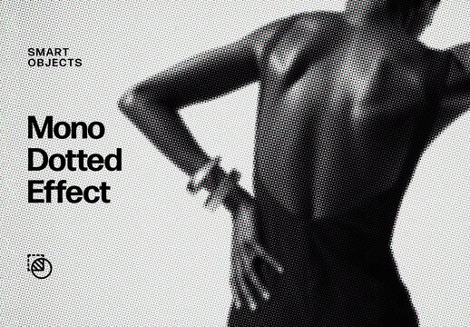 Monochrome Halftone Photo Effect For Poster And Social Media Design