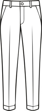 Classic formal trousers pants vector sketch outline