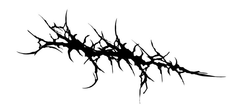 Abstract neo tribal shapes design, cyber gothic art dark aesthetic graphic element for tattoo and streetwear print apparel 