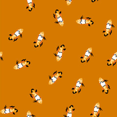 Obraz premium pattern tropical clown fish cartoon. reef habitat, species vibrant, colorful symbiosis tropical clown fish sign. seamless vector illustration