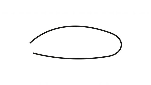 Oval Scribble Animated Icon With Alpha Channel. Abstract Doodle, Creativity, And Artistic Expression Motion Graphic. Hand-Drawn Style