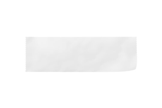 Blank white crumpled paper banner isolated