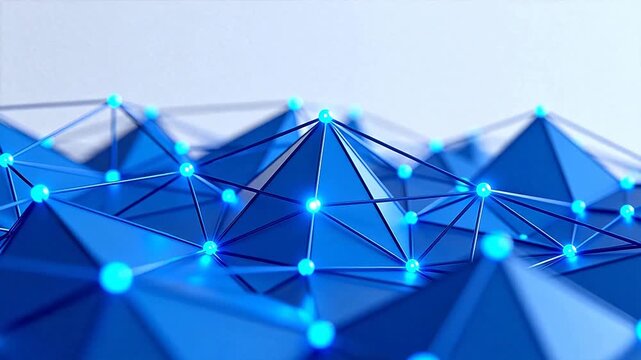 Blue geometric network pattern
