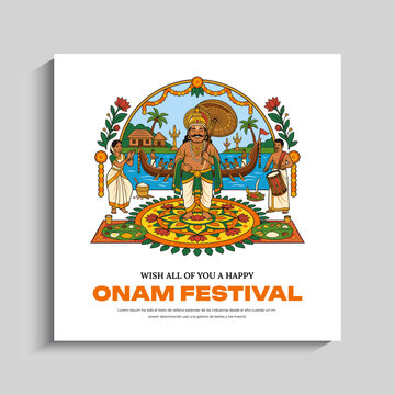 Happy Onam Festival social media Instagram post banner template