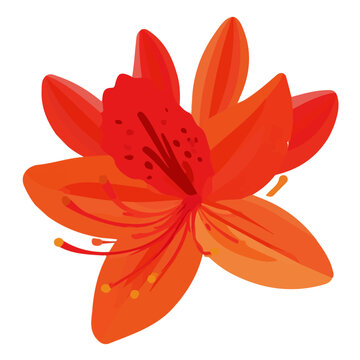 Azalea Flower, presented as a modern flat 2D vector icon graphic on a white background