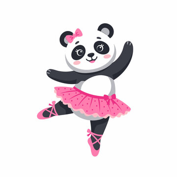 Cute Panda Dancing Ballet in Pink Tutu