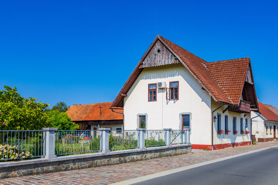 Traditional architecture in small town Kostanjevica na Krki in Slovenia