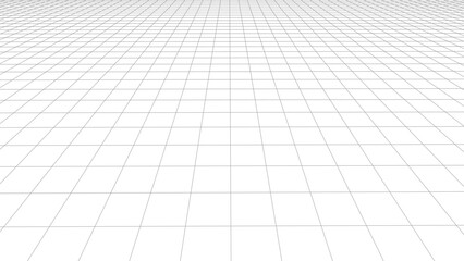Obraz premium Vector horizon lines. Perspective depth shapes dimension. Grid frameworks. 3D space emerges geometrically.