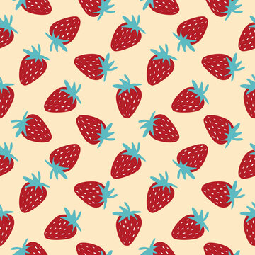 abstract strawberry fruit seamless pattern wallpaper