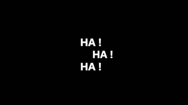 Hahaha text speech expression letters laugh symbol text animation on background. Animated of ha ha ha comic sound effect 