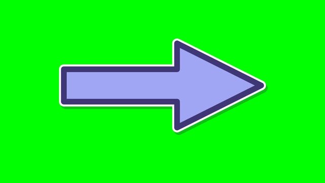 Arrow icon pointing towards the right showcases a smooth light purple texture and a bold dark outline.
